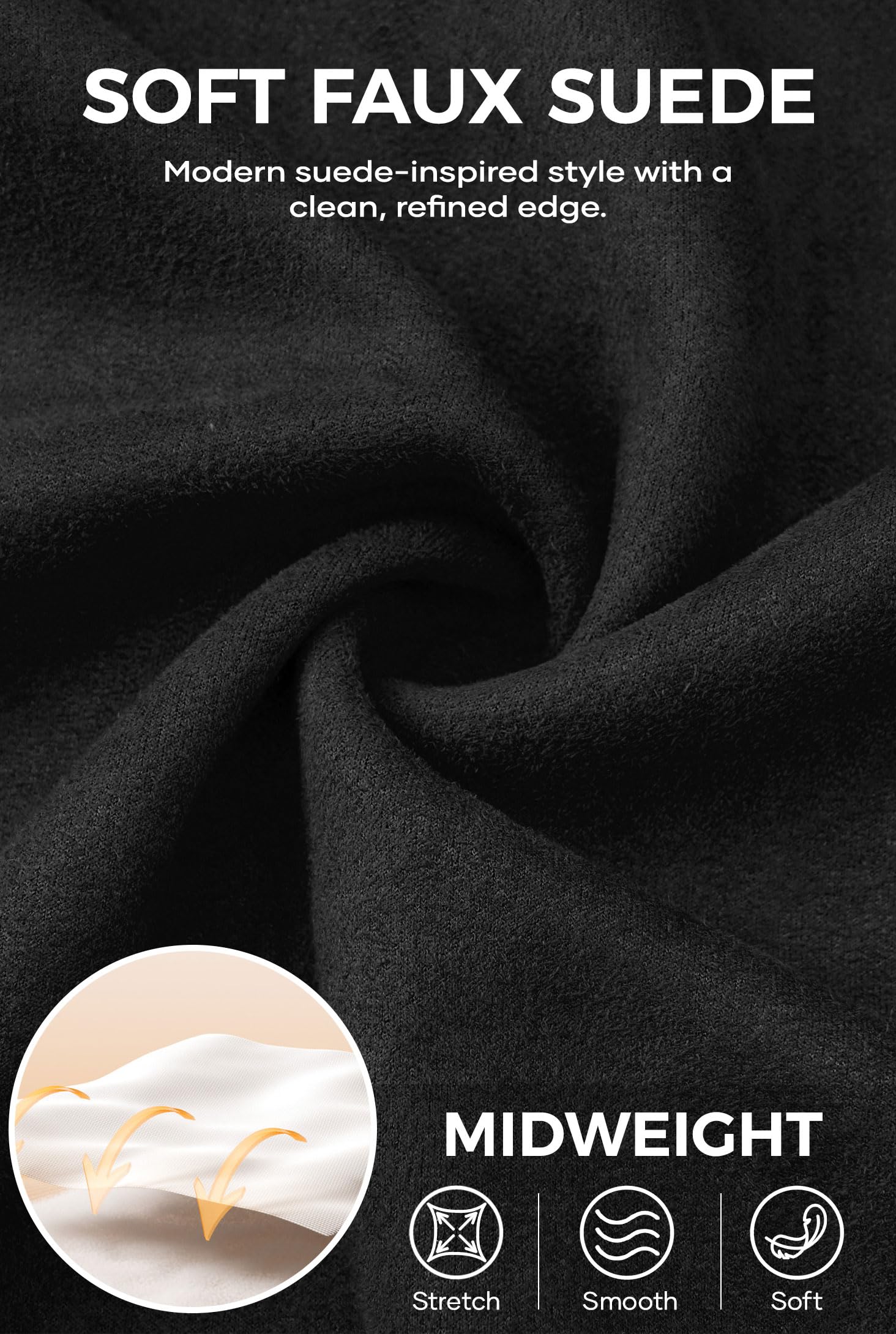 VOGSTART Men’s Bomber Jacket Faux Suede Midweight Casual Full-Zip Flight Coat (S-XXL)