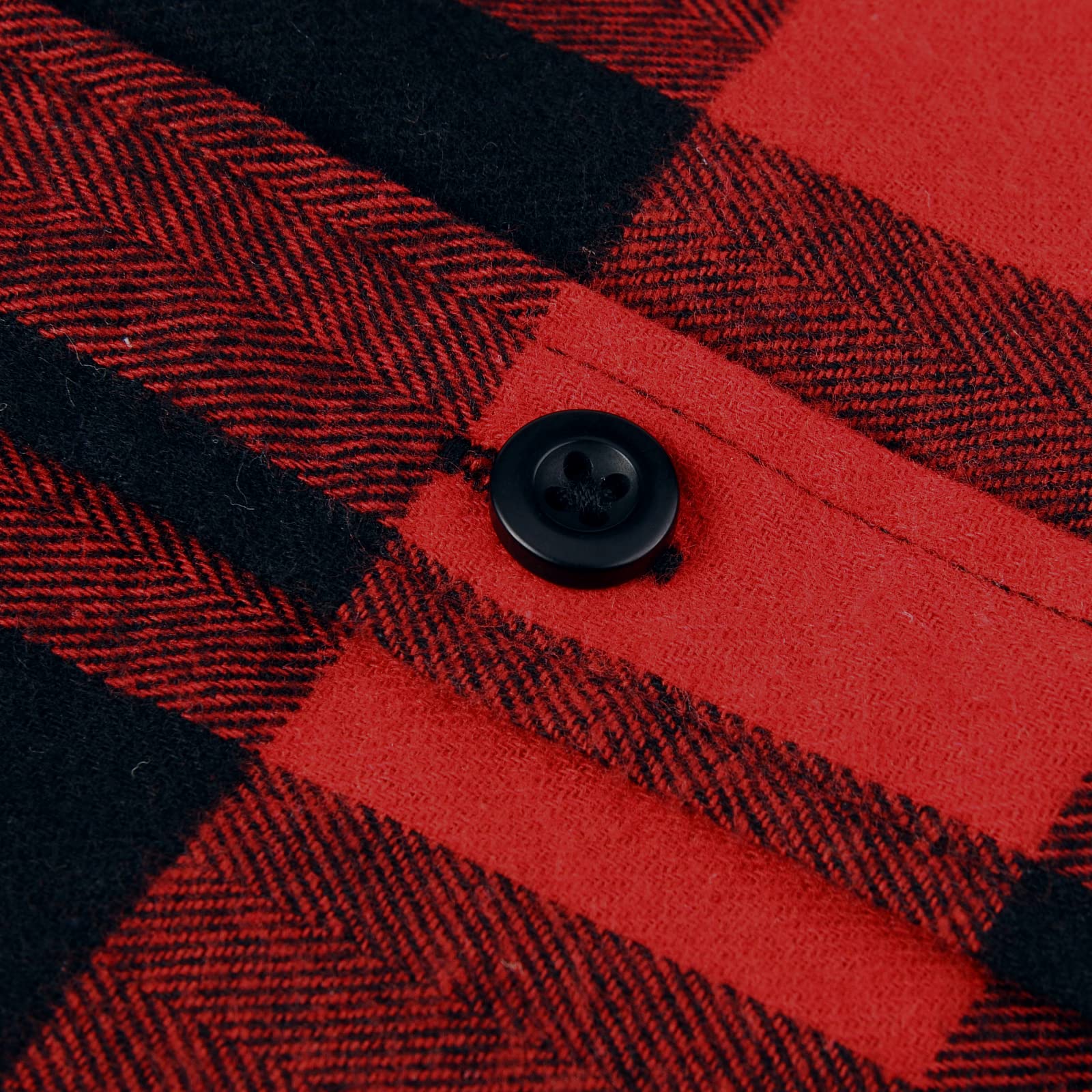 Mens Casual Long Sleeve Flannel Plaid Shirt Regular Fit Button Down with Two Pockets