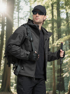 FREE SOLDIER Men's Outdoor Waterproof Soft Shell Hooded Military Tactical Jacket