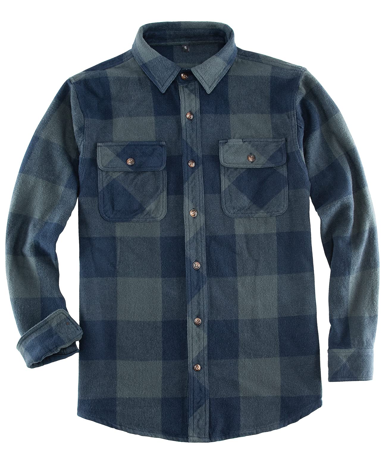 Men's Heavyweight Buffalo Plaid Flannel Shirt Casual Button Down Brushed Flannel Shirts,100% Cotton