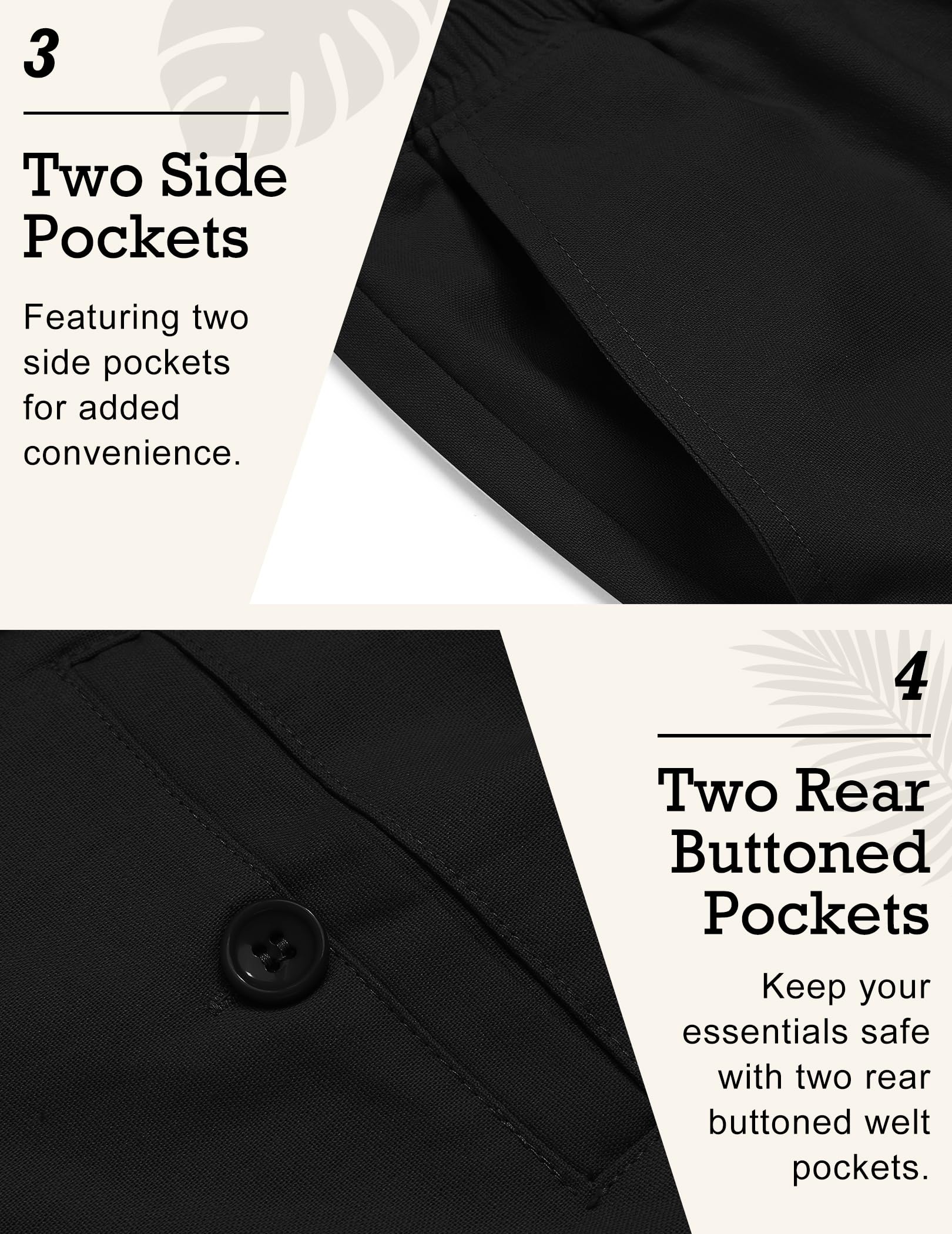 COOFANDY Men's Linen Pants Casual Beach Summer Pant Elastic Waist Drawstring Lightweight Trousers