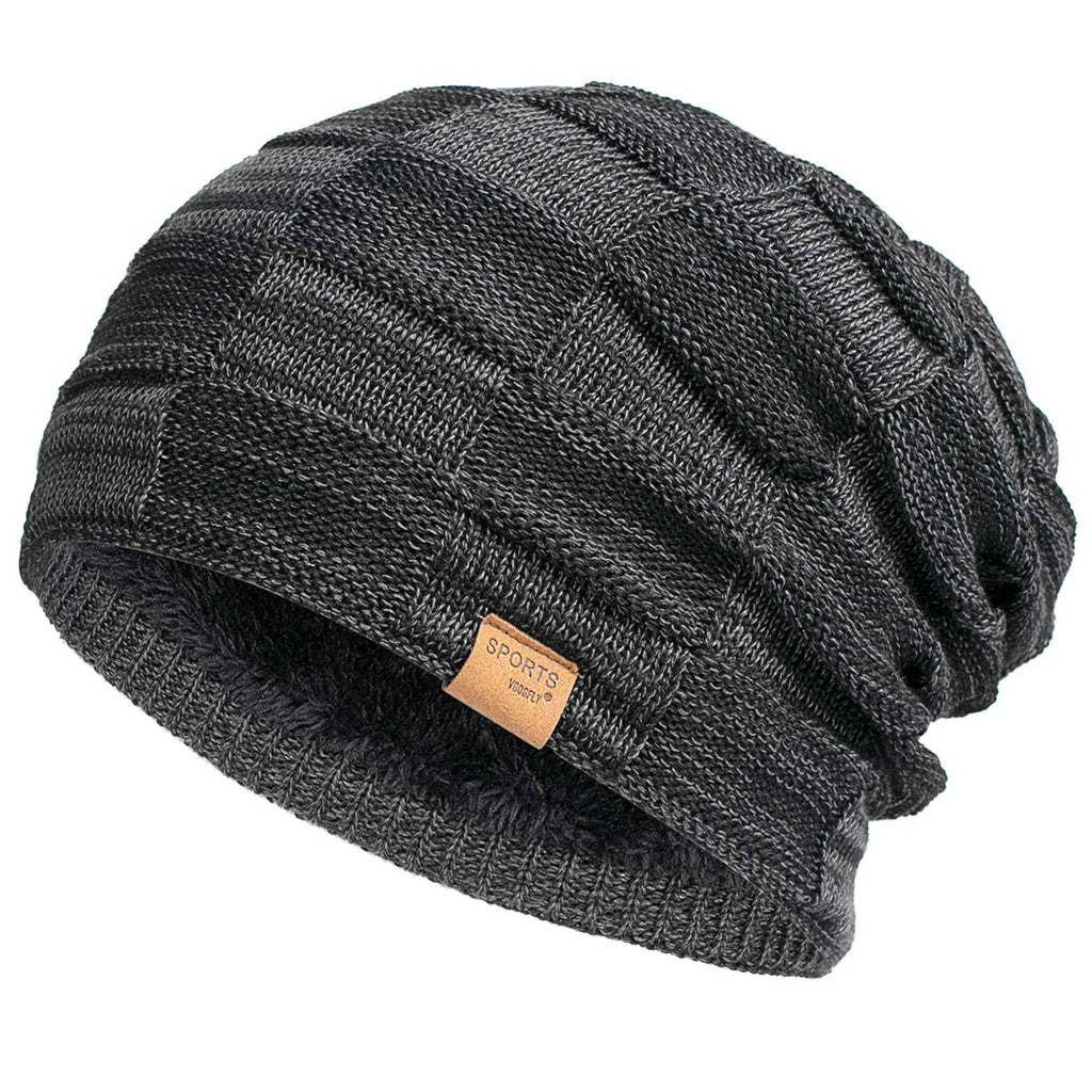 Vgogfly Slouchy Beanie for Men Winter Hats for Guys Cool Beanies Mens Lined Knit Warm Thick Skully Stocking Binie Hat