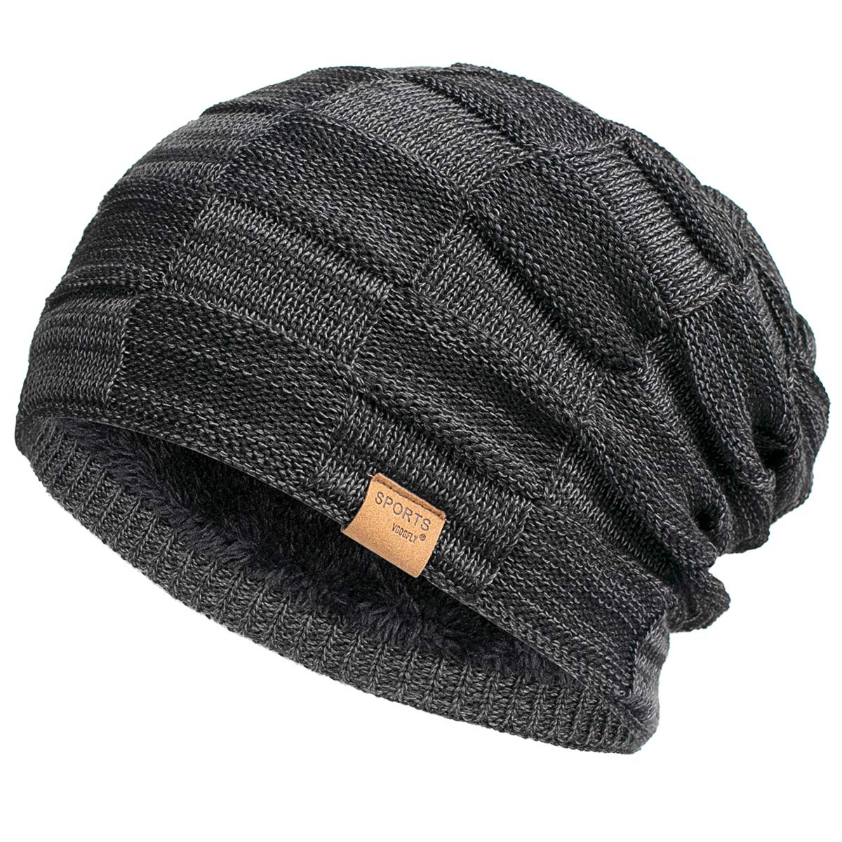 Vgogfly Slouchy Beanie for Men Winter Hats for Guys Cool Beanies Mens Lined Knit Warm Thick Skully Stocking Binie Hat
