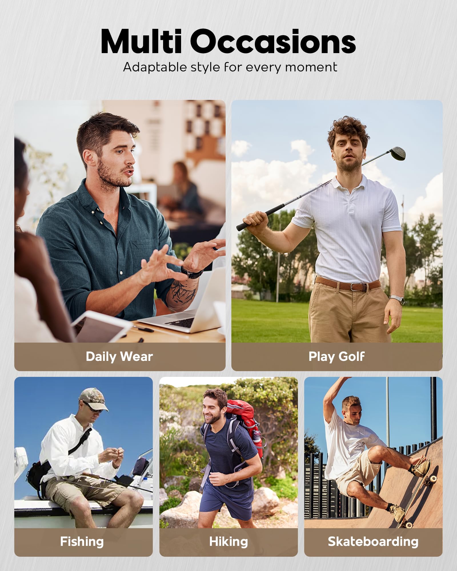 maamgic Men's 5/7 Inch Casual Classic Fit Shorts with Multi-Pocket Quick Dry Sports Shorts