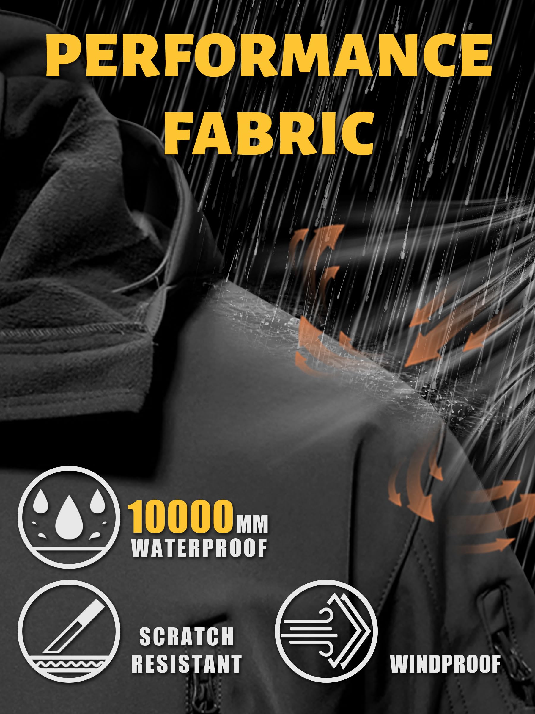 TACVASEN Men's Special Ops Military Tactical Soft Shell Winter Warm Fleece Lined Jacket Rain Hood Coat Hiking Snowboard