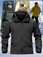 TACVASEN Men's Special Ops Military Tactical Soft Shell Winter Warm Fleece Lined Jacket Rain Hood Coat Hiking Snowboard