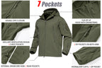 MAGCOMSEN Men's Jacket Tactical Performance Waterproof Softshell Jackets Fleece Lined Ski Snow Winter Windbreaker