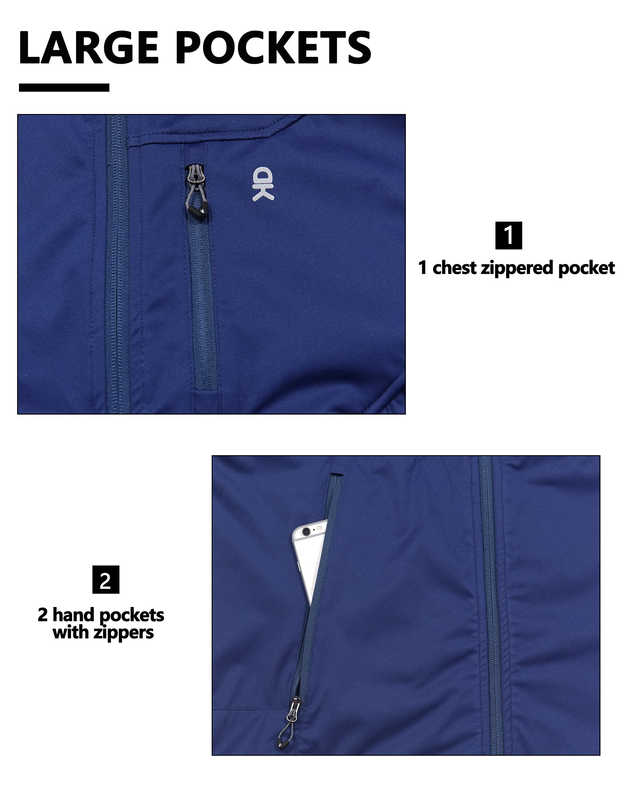 Little Donkey Andy Men's Lightweight Softshell Vest Windproof Sleeveless Jacket for Travel Hiking Running Golf