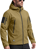 FREE SOLDIER Men's Outdoor Waterproof Soft Shell Hooded Military Tactical Jacket