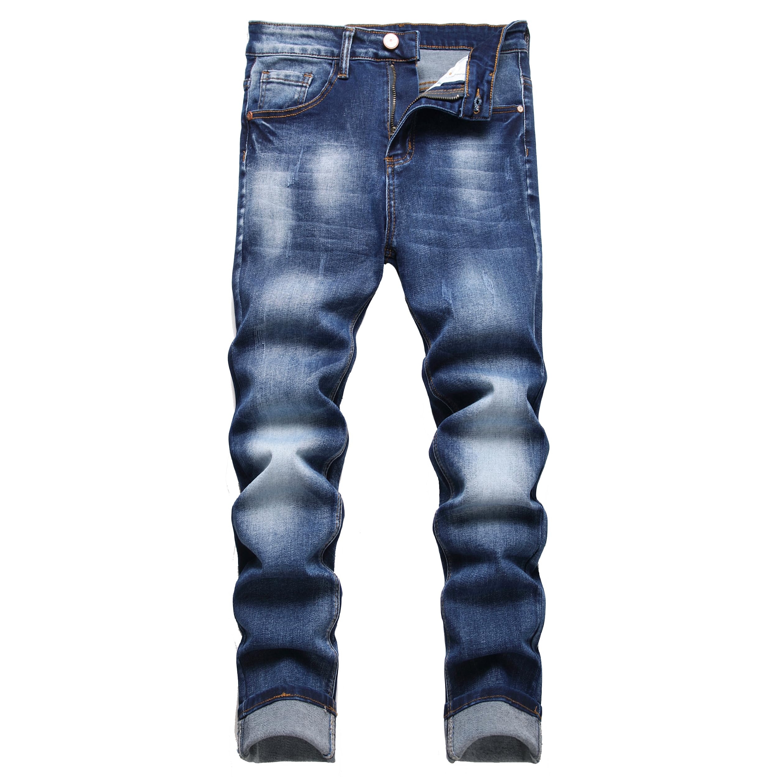 Men's Slim Fit Stretch Jeans Ripped Skinny Jeans for Men, Fashion Straight Leg Comfort Flex Waist Cargo Denim Pants