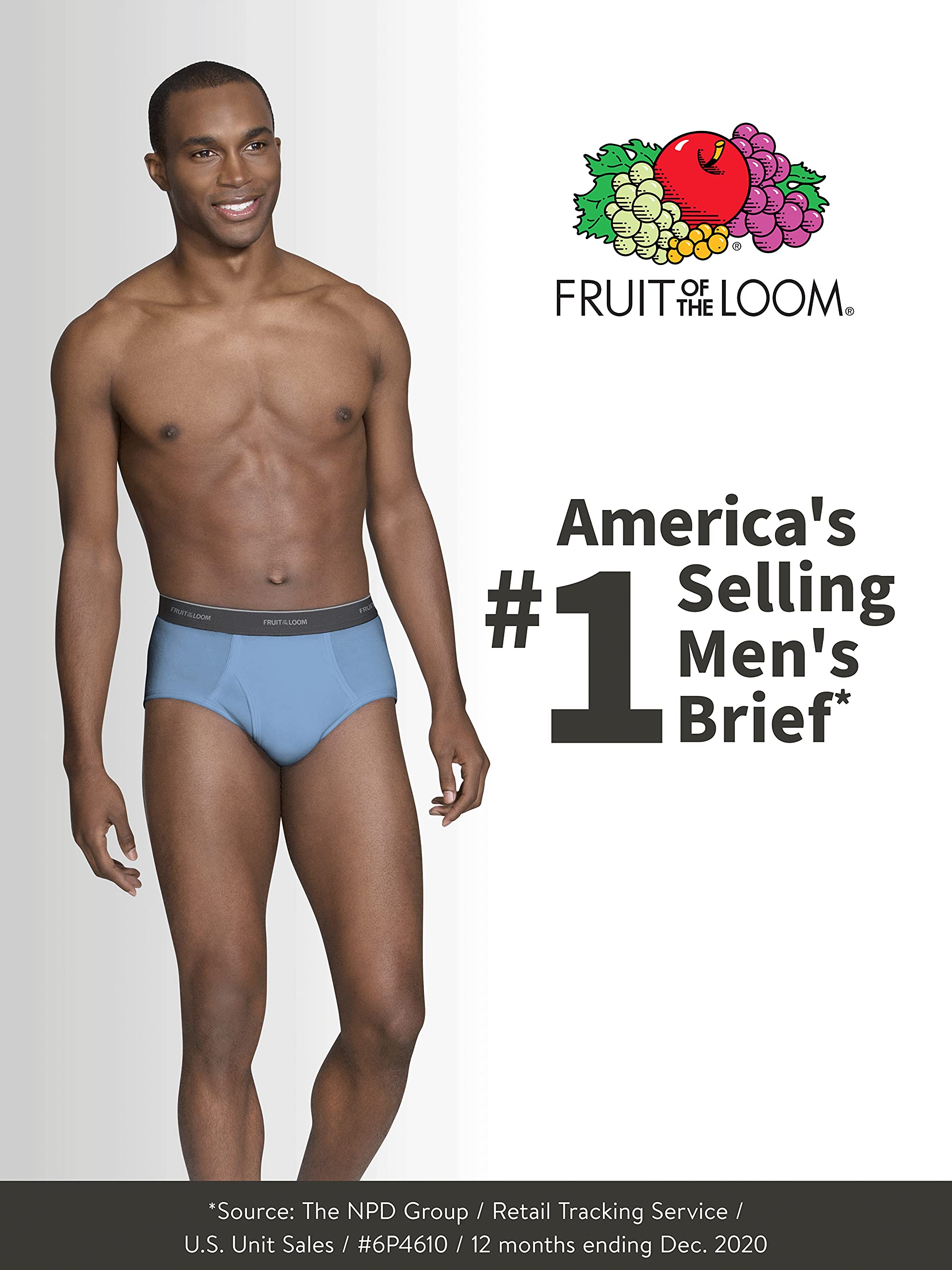 Fruit of the Loom mens Underwear Briefs, Tag Free & Moisture Wicking, Assorted Color Multipacks