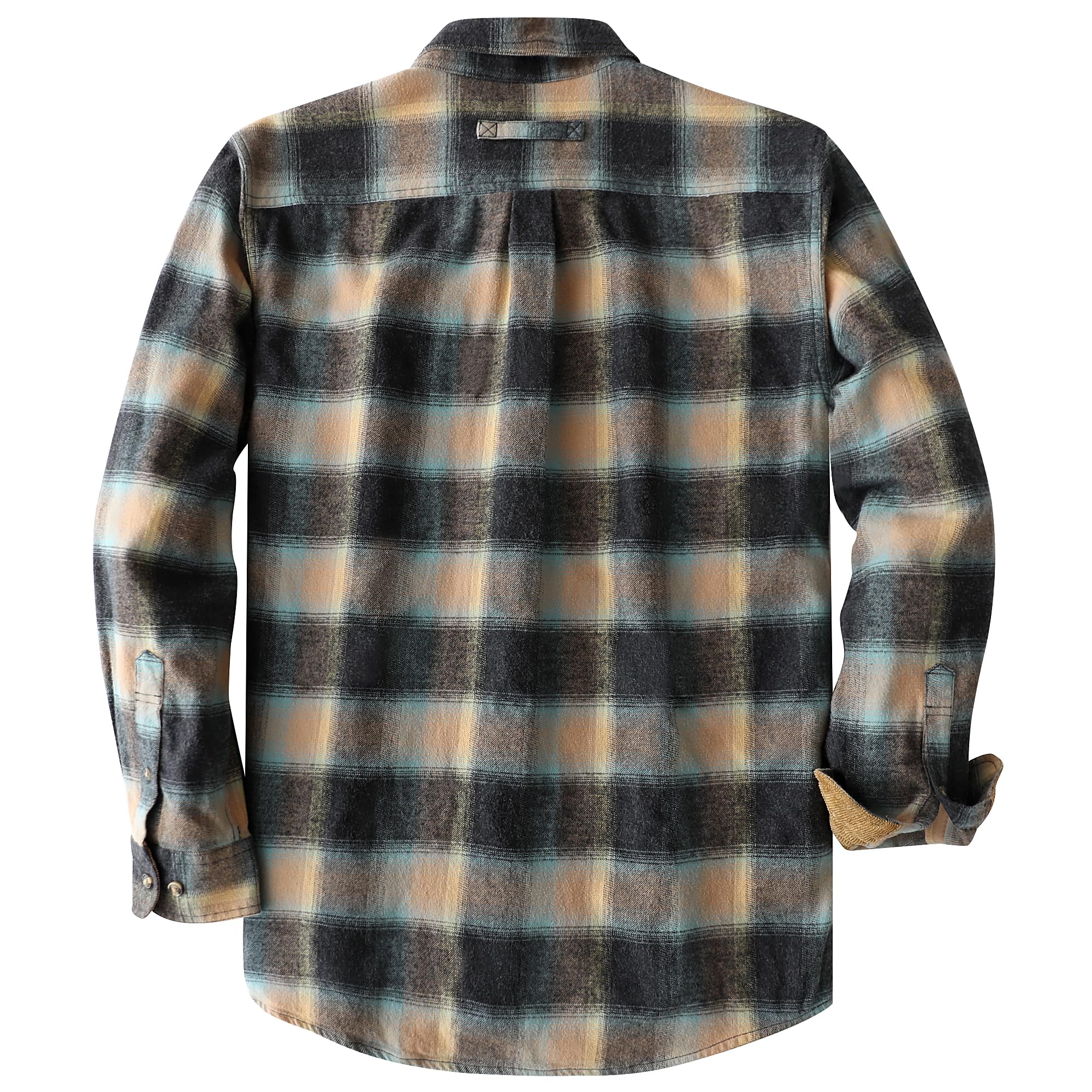 Dubinik® Mens Flannel Shirt Long Sleeve Button Down Plaid All Cotton Soft Brushed Flannel Shirt for Men Utility Casual Shirt