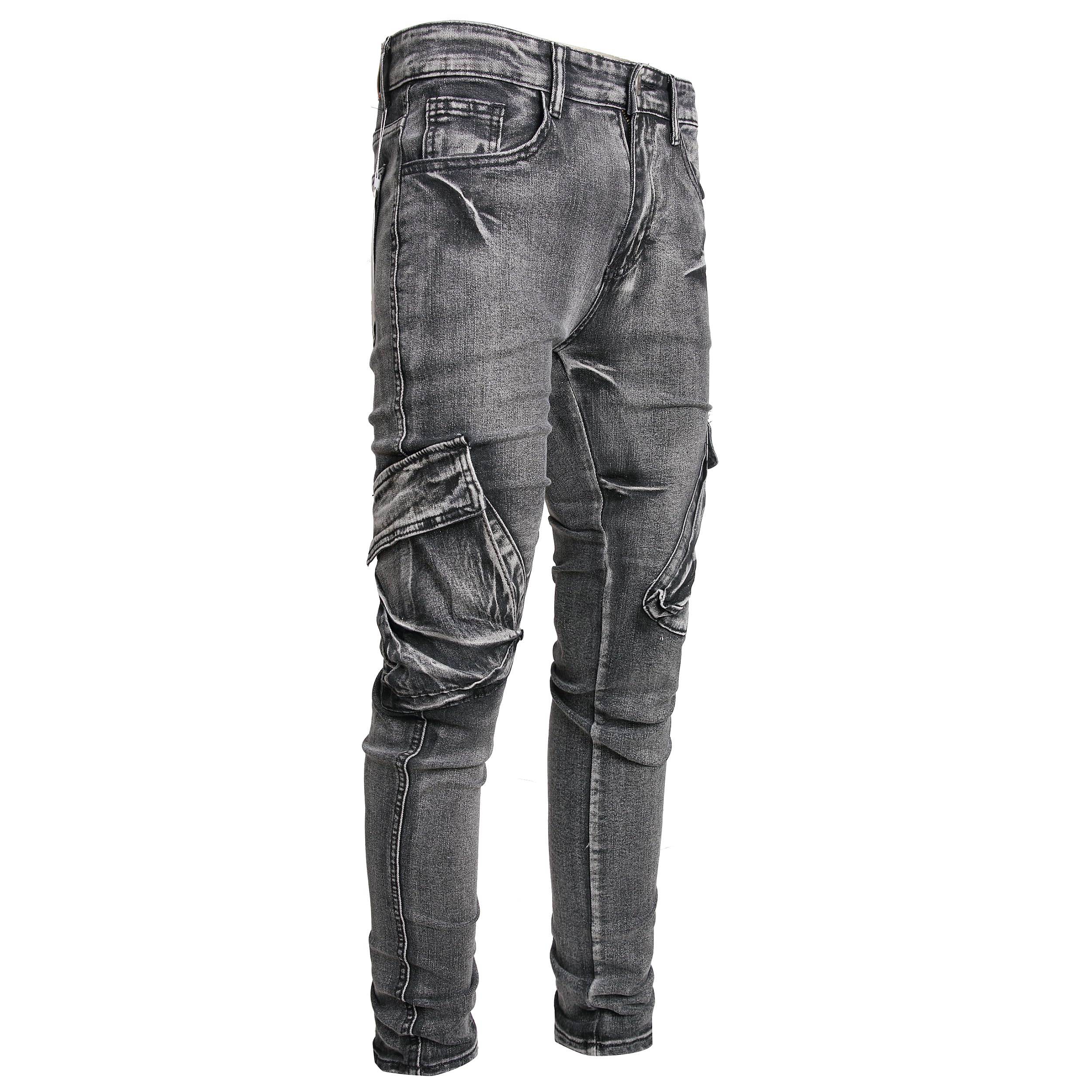 Men's Slim Fit Stretch Jeans Ripped Skinny Jeans for Men, Fashion Straight Leg Comfort Flex Waist Cargo Denim Pants