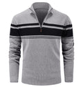 MAGCOMSEN Men's Sweaters 1/4 Zip Cotton Sweater Pullover Polo Sweaters Striped Fall Winter Warm Sweatshirts