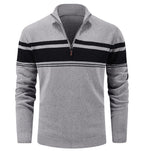 MAGCOMSEN Men's Sweaters 1/4 Zip Cotton Sweater Pullover Polo Sweaters Striped Fall Winter Warm Sweatshirts