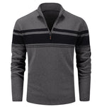 MAGCOMSEN Men's Sweaters 1/4 Zip Cotton Sweater Pullover Polo Sweaters Striped Fall Winter Warm Sweatshirts